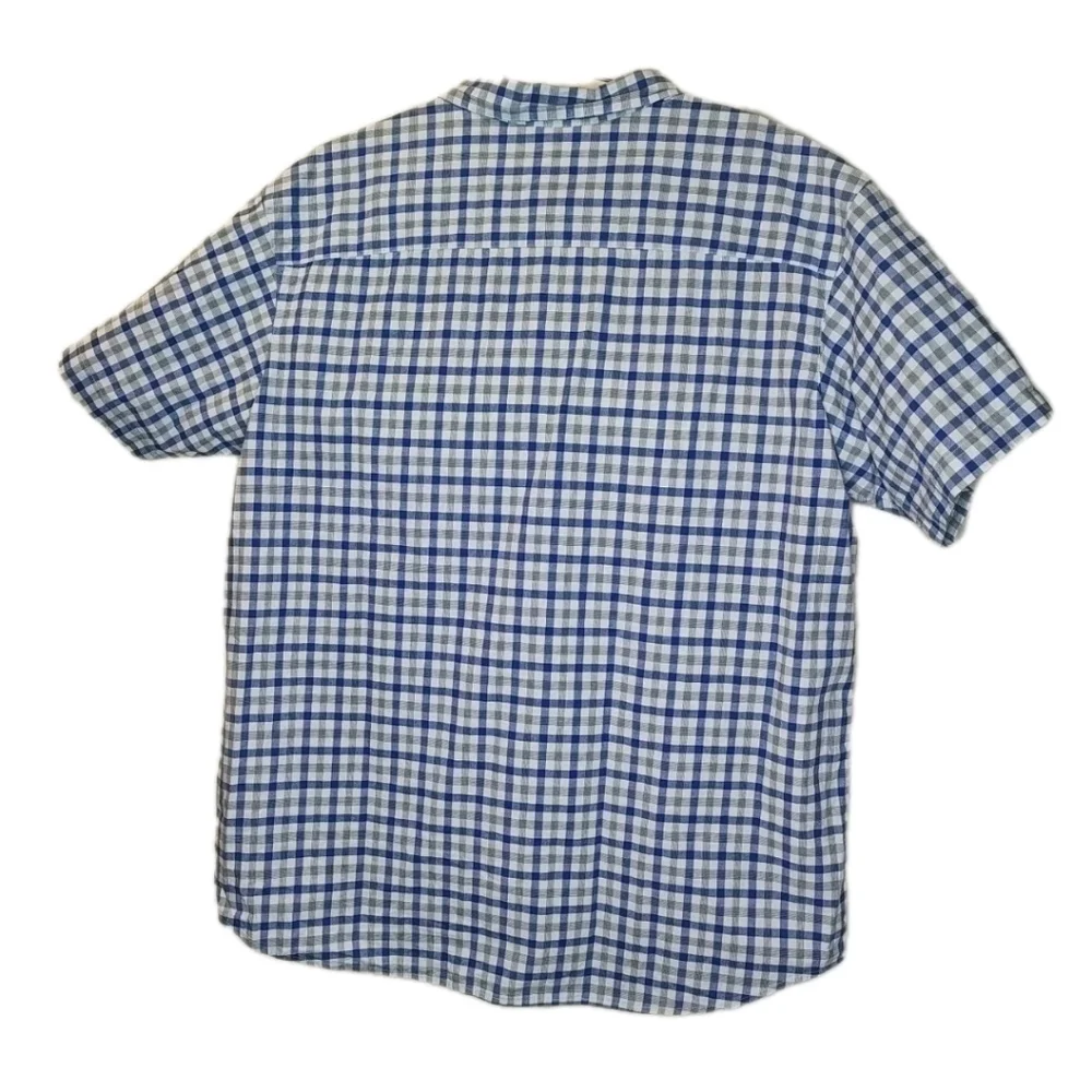 Columbia Rapid Rivers Shirt Men XXL Blue Plaid Poplin Stretch Cotton Button Nwt